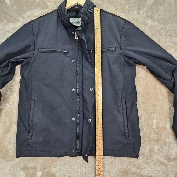 Geox Respira Full Zip Jacket Men's US Size 38 Pockets Black Long Sleeve Outdoors - Picture 4 of 10